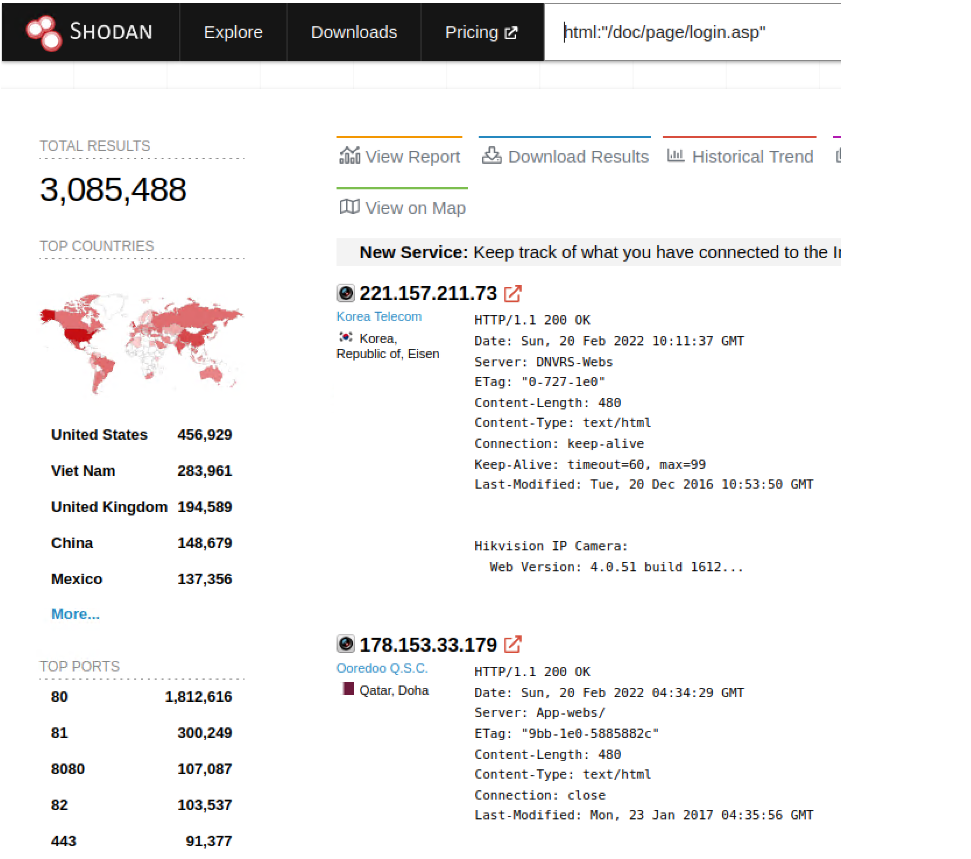 shodan hikvision